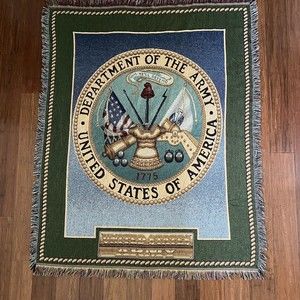 Throw Blanket Hanging Wall Tapestry Department of the US Army Collectible USED